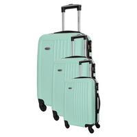 travel one seaside set of 3 suitcases green