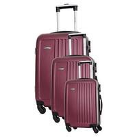 travel one seaside set of 3 suitcases bordeaux