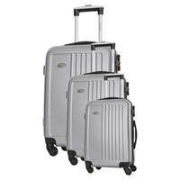 travel one seaside set of 3 suitcases silver