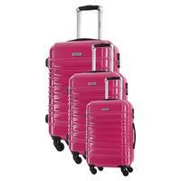 travel one princeton set of 3 suitcases fuschia