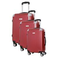 travel one tecapa set of 3 suitcases bordeaux