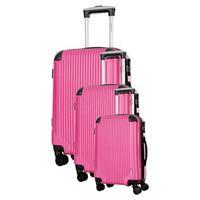 travel one burnaby set of 3 suitcases fuchsia