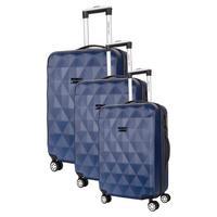 travel one worthing set of 3 suitcases blue