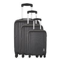 travel one arica set of 3 suitcases black