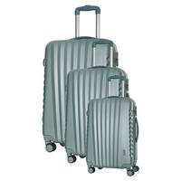 travel one hills set of 3 suitcases green