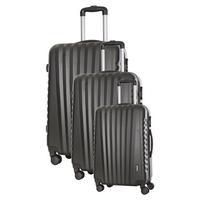 travel one hills set of 3 suitcases grey