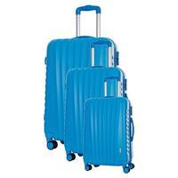 travel one hills set of 3 suitcases blue