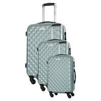 travel one edison set of 3 suitcases green