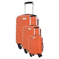 travel one edison set of 3 suitcases orange