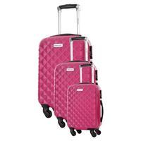 Travel One Edison Set of 3 Suitcases, Fuschia