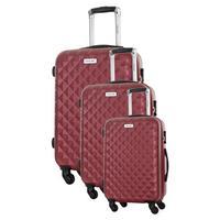 travel one edison set of 3 suitcases bordeaux