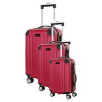 travel one swan set of 3 suitcases fuchsia