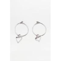 triangle hoop earrings dark grey