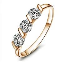 Triple Crytal imulated Diamond Wedding Ring