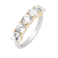 tresor paris hearts arrows rose gold plated and silver 5 stone ring