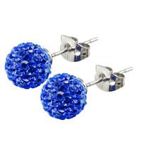 Tresor Paris Earrings 8mm Blue Crystal