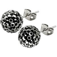 tresor paris earrings 10mm grey crystal