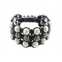 tresor paris bracelet white and grey crystal beads triple