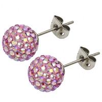 Tresor Paris Earrings 10mm Blush Pink Crystal