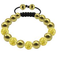 Tresor Paris Bracelet 10mm Yellow Crystal And Gold Plated Stainless Steel S