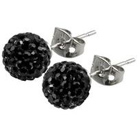 Tresor Paris Earrings 8mm Black Crystal