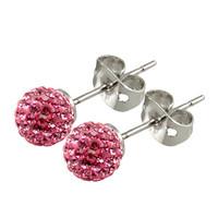 tresor paris earrings 6mm pink crystal