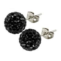 tresor paris earrings 10mm black crystal