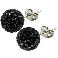 Tresor Paris Earrings 6mm Black Crystal