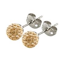 tresor paris earrings 6mm gold crystal