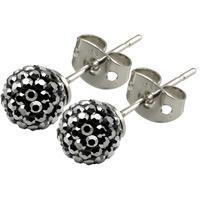 Tresor Paris Earrings 6mm Grey Crystal