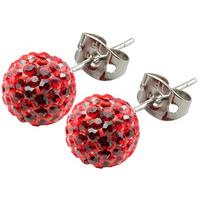 Tresor Paris Earrings 8mm Red Crystal