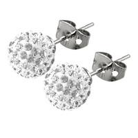 tresor paris earrings 8mm white crystal