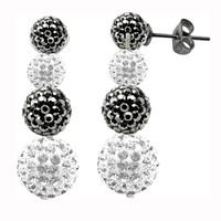 tresor paris earrings grey white drop