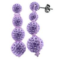 Tresor Paris Earrings Lilac Crystal Drop