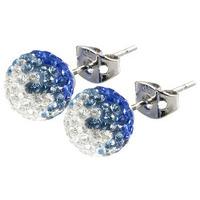 Tresor Paris Earrings 6mm White And Blue Crystal