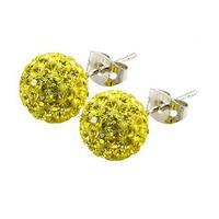 Tresor Paris 10mm Earrings Yellow Crystal Titanium