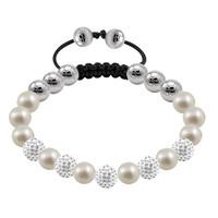 Tresor Paris Bracelet 8mm Cygnus Pearl And Crystal S