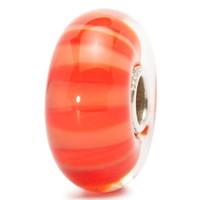 trollbeads bead peach stripe silver