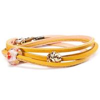 trollbeads bracelet leather yellowlight pink 36cm