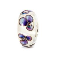 Trollbeads Bead Ivory Violets Glass