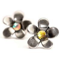 trollbeads earring flower ear studs silver