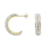 Tresor Paris Gold Plated Large Crystal Half Hoops 21054