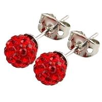 Tresor Paris Saint Remy Titanium Red Crystal Stud Earrings 016003