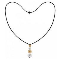 Tresor Paris Ladies White And Gold Graduated Crystal Dropper On Cord Necklace 017351