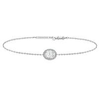 Tresor Paris Silver White Oval Crystal Bracelet 020493