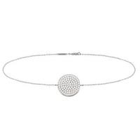Tresor Paris Sterling Silver White Pave Crystal Circle Bracelet 021258