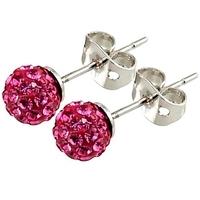 Tresor Paris Proussy Titanium Pink Crystal Stud Earrings 015998