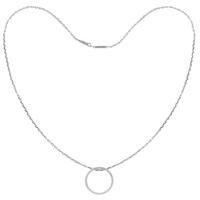 Tresor Paris Silver White Crystals Open Circle Necklet 021125