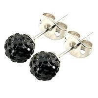 tresor paris breel titanium black crystal stud earrings 016004