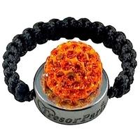 Tresor Paris Forien Orange Crystal Black Cord Ring 016498